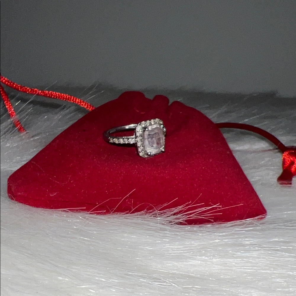 Kunzite ring with Halo